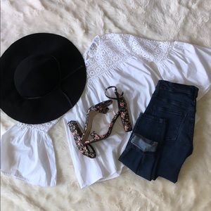 Wild diva lounge black floral heels